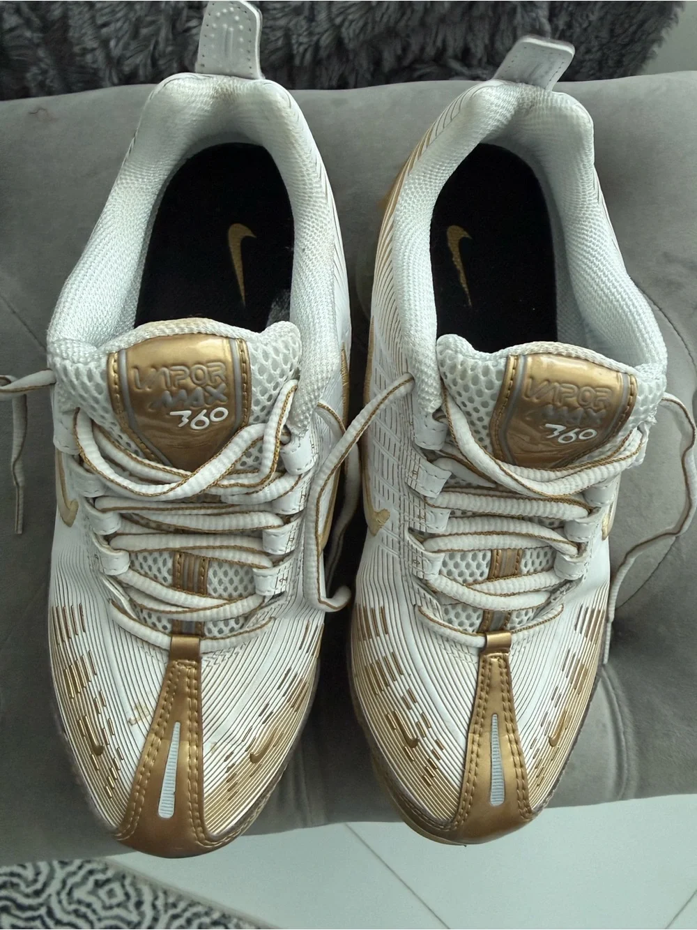 Nike Women’s White & Gold Athletic Sneakers - Picture 2 of 10